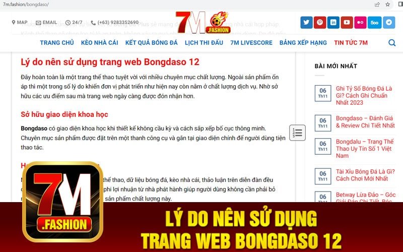Lý do nên sử dụng trang web Bongdaso 12
